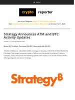 Strategy Announces ATM and BTC Activity Updates