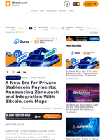 A New Era for Private Stablecoin Payments: Announcing Zano.cash and Integration With Bitcoin.com Maps – Press release Bitcoin News