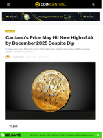 Cardano's Price May Hit New High of $4 by December 2025 Despite Dip