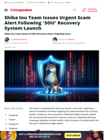 Shiba Inu Team Issues Alert For 'SOU' Recovery System Launch