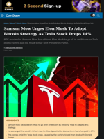 Samson Mow Urges Elon Musk To Adopt Bitcoin Strategy As Tesla Stock Crashes