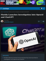 Florida Launches Investigation Into OpenAI and ChatGPT
