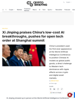 Xi Jinping praises China's low-cost AI breakthroughs, pushes for open tech order at Shanghai summit