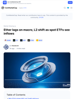 Ether lags on macro, L2 shift as spot ETFs see inflows: Guest Post by Kanalcoin | CoinMarketCap