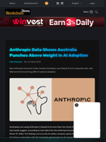 Anthropic Data Shows Australia Punches Above Weight in AI Adoption - Blockchain.News