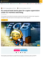 ECB Backs Plan for ESMA to Take Over Crypto Supervision
