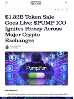$1.32B Token Sale Goes Live: $PUMP ICO Ignites Frenzy Across Major Crypto Exchanges