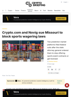 Crypto.com and Novig sue Missouri to block sports wagering laws