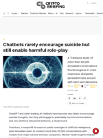 Chatbots rarely encourage suicide but still enable harmful role-play