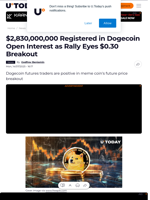 $2,830,000,000 Registered in Dogecoin Open Interest as Rally Eyes $0.30 Breakout