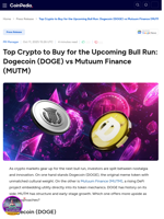 Top Crypto to Buy for the Upcoming Bull Run: Dogecoin (DOGE) vs Mutuum Finance (MUTM)