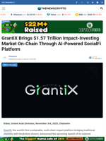 GrantiX Brings $1.57 Trillion Impact-Investing Market On-Chain Through AI-Powered SocialFi Platform - TheNewsCrypto