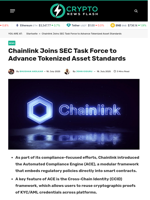 Chainlink Joins SEC Task Force to Advance Tokenized Asset Standards - Crypto News Flash