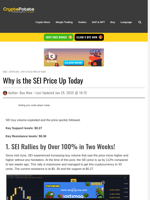 Why is the SEI Price Up Today