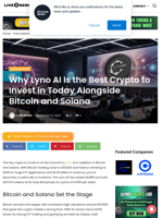 Why Lyno AI Is the Best Crypto to Invest in Today Alongside Bitcoin and Solana | Live Bitcoin News