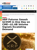 XRP Futures Smash $235M in One Day on CME—$1.6B Volume Signals Escalating Demand - The Crypto News Wire