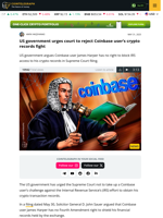 Supreme Court asked to Reject Coinbase User’s Crypto Case