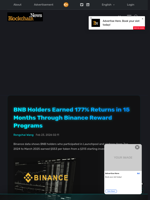 BNB Holders Earned 177% Returns in 15 Months Through Binance Reward Programs - Blockchain.News