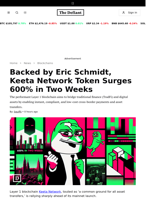 Backed by Eric Schmidt, Keeta Network Token Surges 600% in Two Weeks - 