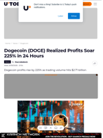 Dogecoin (DOGE) Realized Profits Soar 225% in 24 Hours