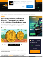 B HODL Joins The Bitcoin Treasury Race With 100 Bitcoin Buy