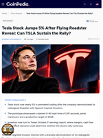 Tesla Stock Jumps 5% After Flying Roadster Reveal: Can TSLA Sustain the Rally?
