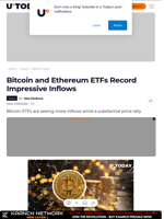 Bitcoin and Ethereum ETFs Record Impressive Inflows