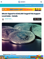 Bitcoin Tipped For $340,000 Target If This Support Level Holds - Details