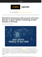 Remittix Announces Q3 Launch of Cross-Border Crypto Wallet Following $16M+ Raised in Presale