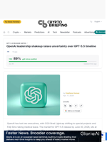 OpenAI leadership shakeup raises uncertainty over GPT-5.5 timeline