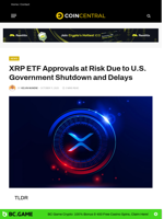 XRP ETF Approvals at Risk Due to U.S. Government Shutdown