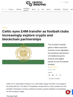 Celtic eyes £4M transfer as football clubs increasingly explore crypto and blockchain partnerships