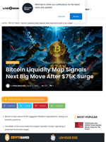 Bitcoin Liquidity Map Signals Next Big Move After $75K Surge | Live Bitcoin News