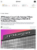 JPMorgan, Coca-Cola Among 7 More Companies Objecting to OKX-ICE Tokenized Stocks - Decrypt