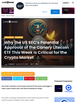 Why the US SEC's Potential Approval of the Canary Litecoin ETF This Week Is Critical for the Crypto Market | Live Bitcoin News
