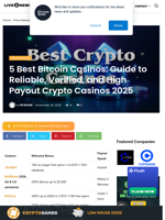 5 Best Bitcoin Casinos: Guide to Reliable, Verified, and High Payout Crypto Casinos 2025 | Live Bitcoin News