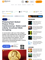 Polymarket Nobel Peace Prize Controversy: Data Leak Likely Involved Web Scraping – Bitcoin News