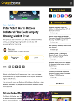 Peter Schiff Warns Bitcoin Collateral Plan Could Amplify Housing Market Risks