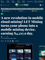 A new revolution in mobile cloud mining! LET Mining turns your phone into a mobile mining device, earning $4,215 a day. - Crypto Daily
