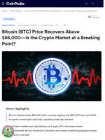 Bitcoin (BTC) Price Recovers Above $66,000—Is the Crypto Market at a Breaking Point?