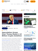 Speculation Grows Over Trump Media’s $3 Billion Crypto Ambition – News Bytes Bitcoin News
