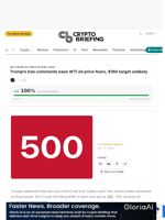 Trump's Iran comments ease WTI oil price fears, $160 target unlikely