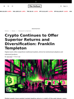 Crypto Continues to Offer Superior Returns and Diversification: Franklin Templeton - 