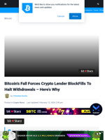 Bitcoin’s Fall Forces Crypto Lender BlockFills To Suspend Withdrawals - Here's Why