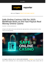 Safe Online Casinos USA for 2025: BetWhale Rises as the Fast Payout Real Money Online Casino