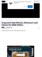 Grayscale Sells Bitcoin, Ethereum and Solana for $358 Million - U.Today