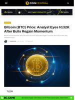 Bitcoin (BTC) Price: Analyst Eyes $132K After Bulls Regain Momentum - CoinCentral