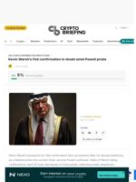 Kevin Warsh's Fed confirmation in doubt amid Powell probe