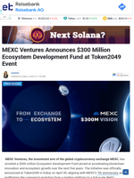 MEXC Ventures Announces $300 Million Ecosystem Development Fund at Token2049 Event - TheNewsCrypto