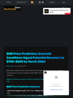 BNB Price Prediction: Oversold Conditions Signal Potential Recovery to $750-$850 by March 2026 - Blockchain.News